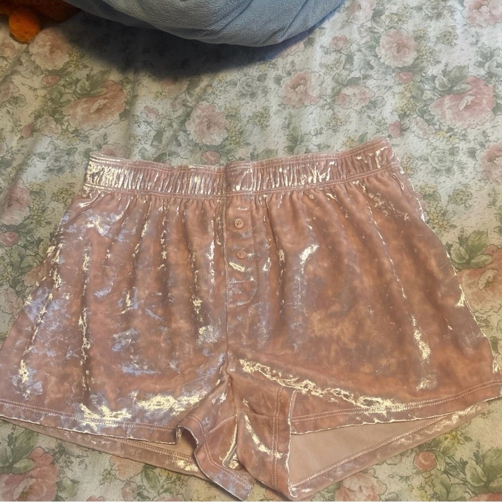 PINK Victoria's Secret Shiny Blush High Waist Shorts